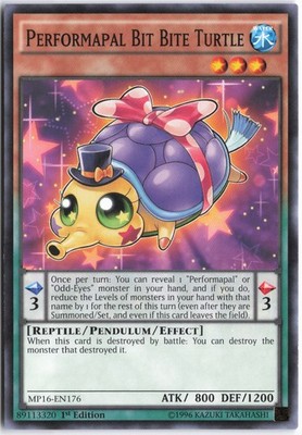 Yugioh - Performapal Bit Bite Turtle MP16-EN176 1st Edition - 2016 Mega-Tins Meg