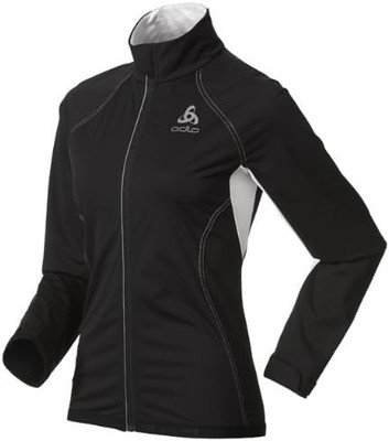 Odlo Damen Softshelljacke Skijacke Muscle Outdoorjacke, Schwarz/Weiß, L