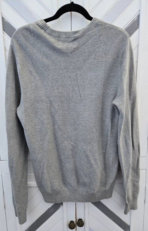 Penguin by Munsingwear 男式 S 浅灰色紧身针织罗纹圆领 LS 毛衣 — 第 4/4 张图片