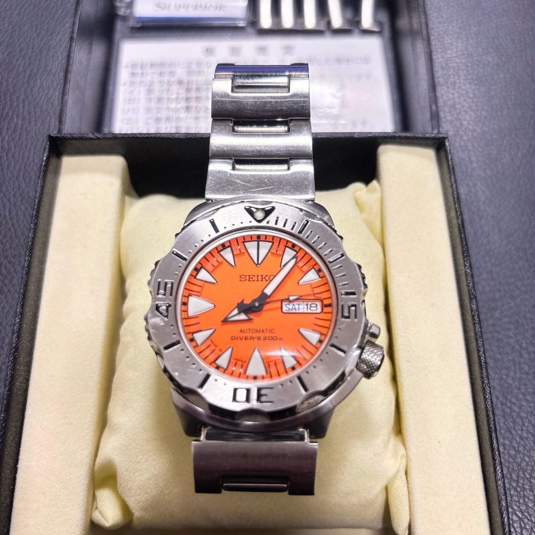 SEIKO Orange Monster SRP309J1 Japan Made Shark Tooth 4R36 Diver Watch