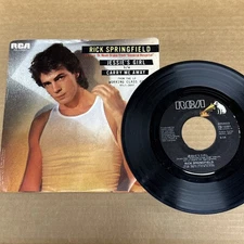 45 rpm Vintage 7” Vinyl Single Record Jukebox Rick Springfield Jessie’s Girl