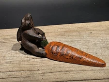 Antique Vintage Style Cast Iron Door Stop Rabbit Hare Wedge