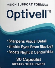 Optivell Vision and Eye Health Support Dietary Supplement 30 Capsules