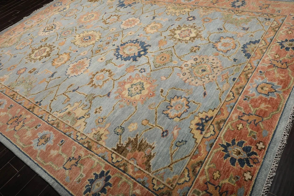 Turkish Oushak Wool Rug 8x10 – Hand Knotted Vintage Floral Oriental Area Carpet - Image 3 of 4