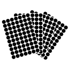 4 Sheet/280Pcs 18mm Dia PVC Self Adhesive Screw Hole Cover Stickers, Black