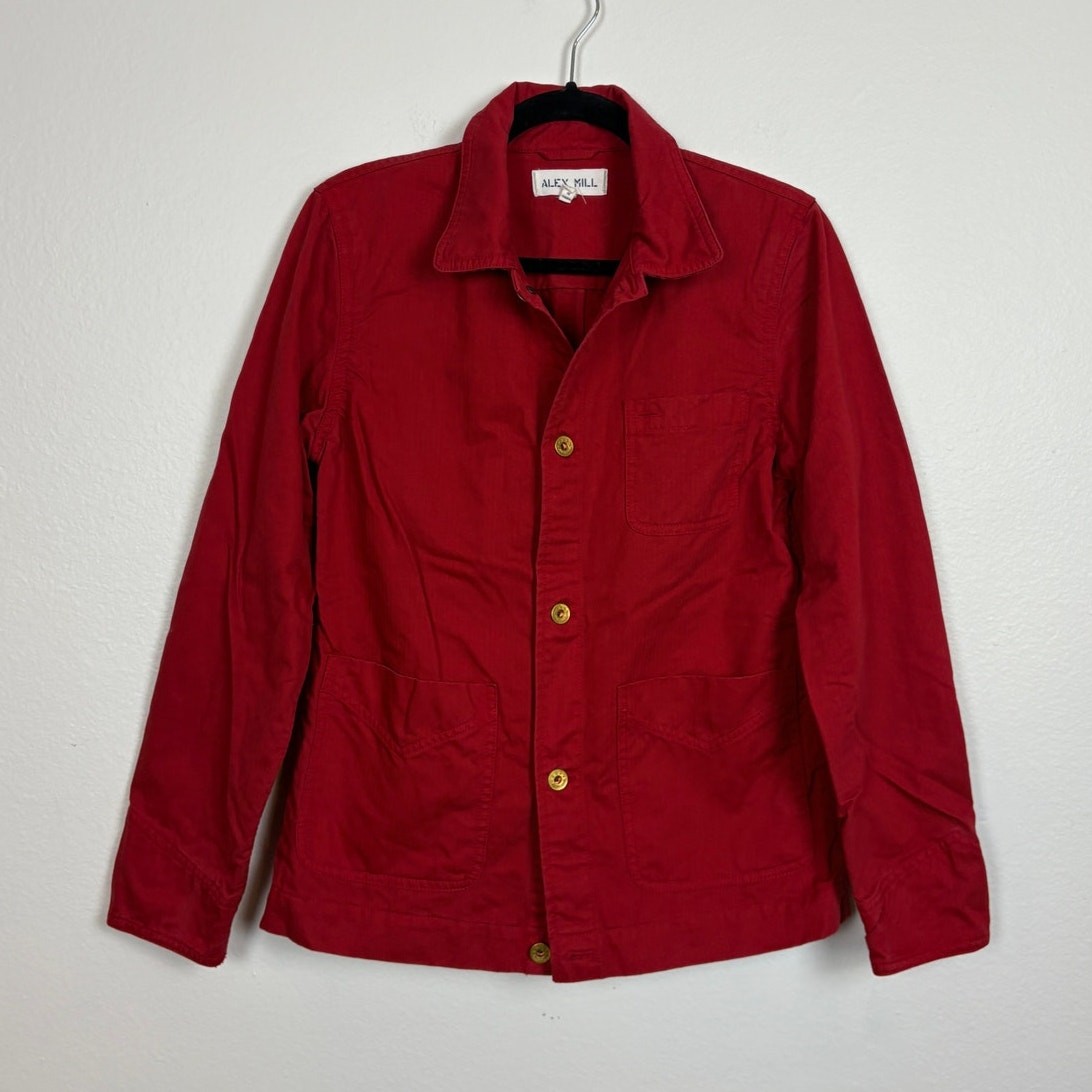 Alex Mill Red Button Front Structured Cotton Chor… - image 1