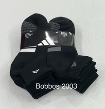 Adidas Men's 6-Pair Cushioned Arch Compression Quarter Socks, Black, Size 6-12