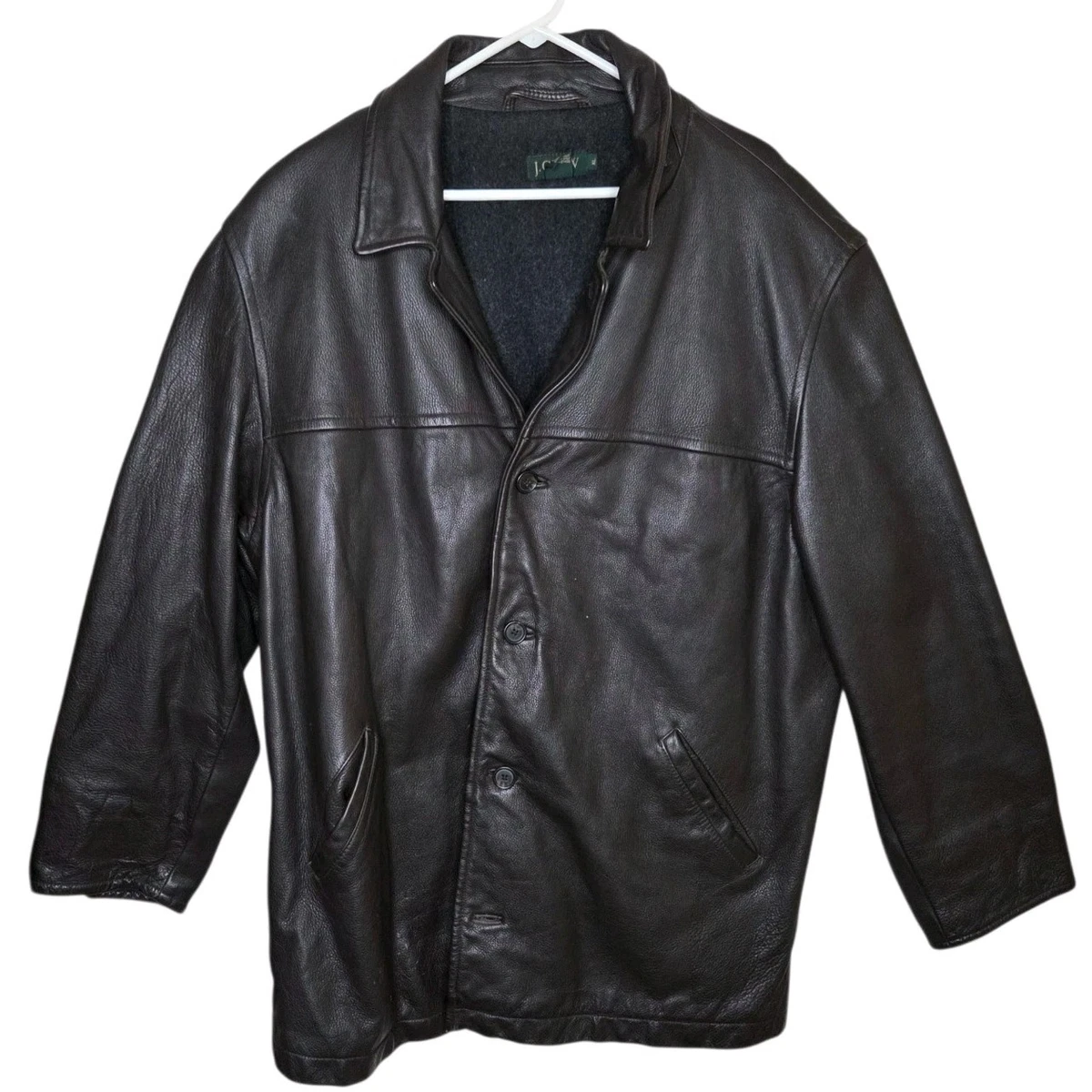 J.CREW Leather Outer Shell Black Coats, Jackets & Vests for Men