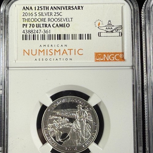 5 - 2016 S SILVER PROOF QUARTERS ANA 125th ANNIVERSARY NGC PF 70 ULTRA CAMEO - Picture 2 of 7