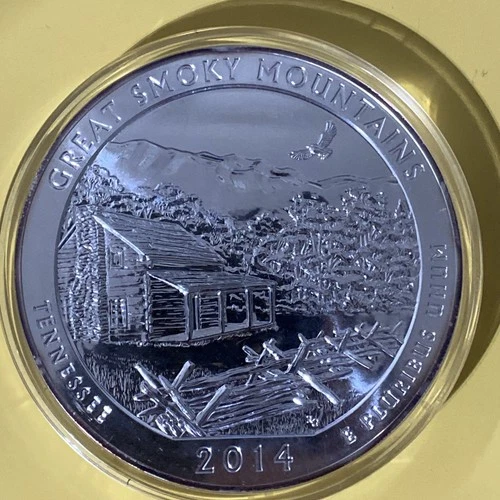 2014 Great Smoky Mountains BU Silver 5 oz Quarter America the Beautiful, TN