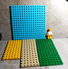 LEGO Baseplate 16x16 8x128x16 Water Tan Sand Grass yellow Bae Plate Lot of 4