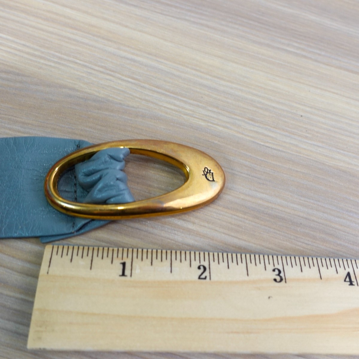 Vintage Christian Dior Womens Belt XS Gray‎ Gold Oval Buckle Logo Genuine Luxury Vintage Christian Dior Womens Belt XS Gray Gold Oval Buckle  main image 4