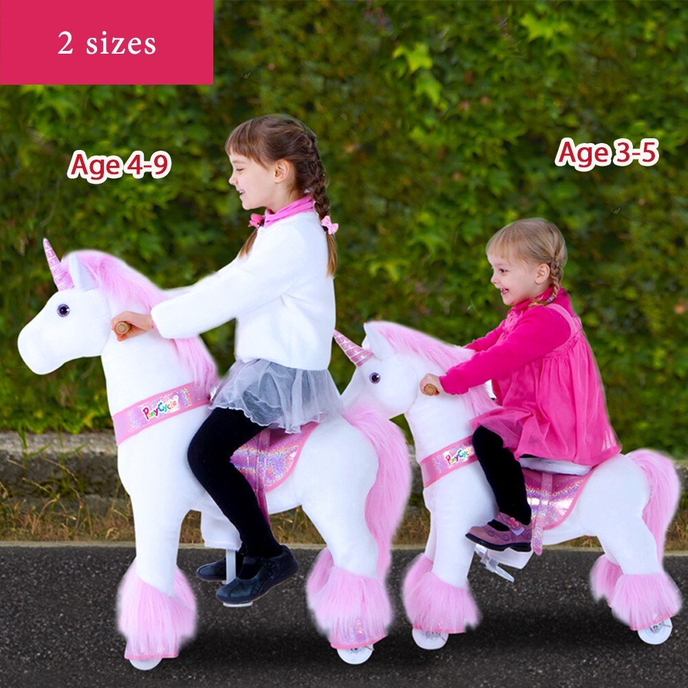PonyCycle Official U Pink Unicorn Ride on Horse Toy Plush Medium, Ages ...