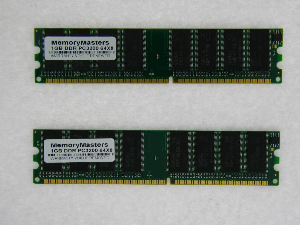 2GB 2X1GB DDR400 PC3200 400Mhz DDR 184pin DDR1 Desktop Memory Dimm Low  Density