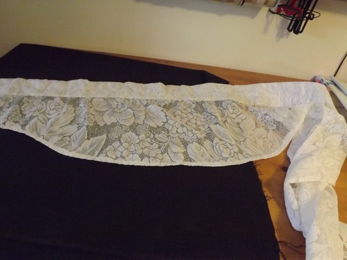 1 PC SWAG CURTAIN WHITE LACE FLORAL 98W X 38" - Picture 6 of 8