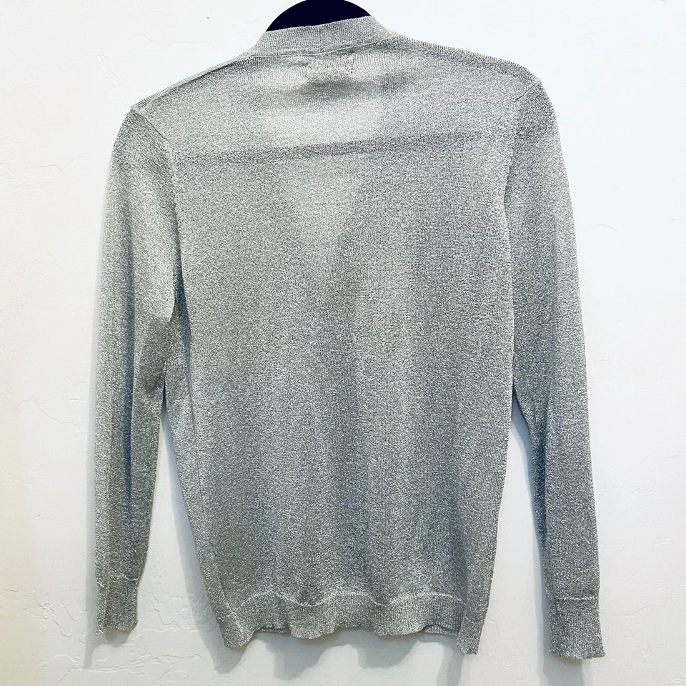 Cárdigan vintage Bellino plateado lúrex brillo UK12 EU42 US10 Foto 4 de 4