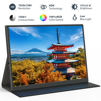 10.5in Portable DHMI Monitor 1280P FHD Gaming Bildschirm Raspberry Pi 5 Display