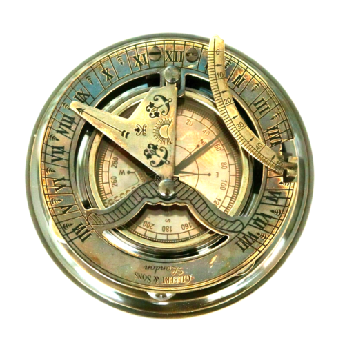 Nautical Antique Compass 3.5 Sundial Brass Gilbert Sons Vintage Collectible Gift - Picture 1 of 3