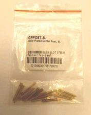Dental Gold Plated Screw Posts Conical Cross Head Refill Size 3L.  12