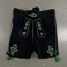 Vintage Beckert Modell Bavarian Cowhide Leather Lederhosen Authentic Import ~25"