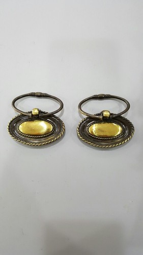 VINTAGE BRASS DRAWER RING PULL HANDLE KITCHEN CABINET DOOR CUPBOARD FREE ""P&P"" - Picture 9 of 9