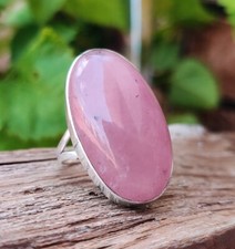 Lovely Rose Quartz Gemstone 925 Sterling Silver Handmade Ring All Size