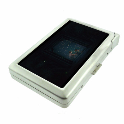 Fireflies D2 100's Size Cigarette Case with Built in Lighter Wallet Glow Bugs