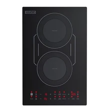 Empava Double/Dual Induction Cooktop 2 Burner Shatter-proof Flat Glass Top Bridg