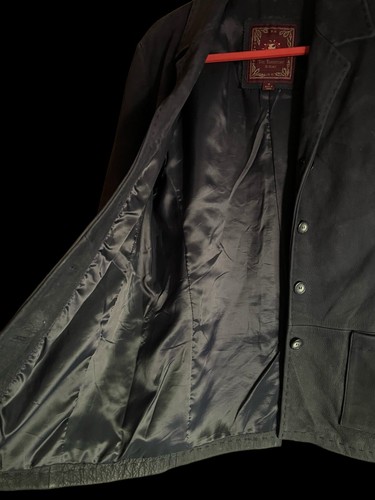The Territory Ahead 4 Button Dark Slate Leather Dress Coat M - Picture 2 of 10