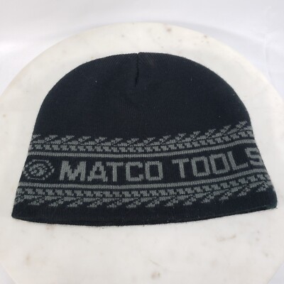Matco Tools Hat Beanie Knit Cap Black Gray Spell Out OS Winter