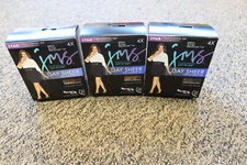 6-count JMS Day Sheer NON Control Top Reinforced Toe Pantyhose - 4X - Suntan