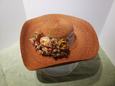 Women’s floral straw bolo hat size small WITHMOONS Women Floral Straw Crochet Sun Cap Summer Bowler  main image 4