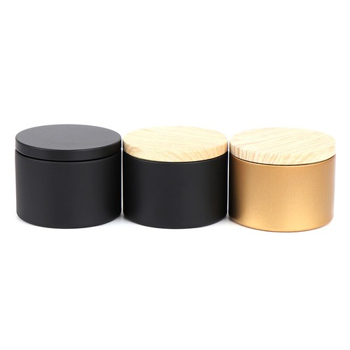 Candle Making Tinplate Empty Storage Jars Wood Grain Lids Cosmetic Pot Tea Bdn - Picture 8 of 13