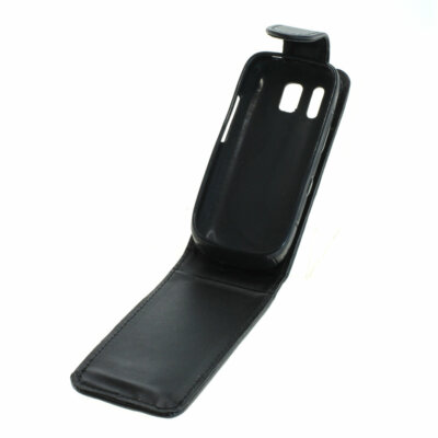 Flip Case Etui Handytasche Tasche Hülle f. Nokia Asha 203 (Schwarz)
