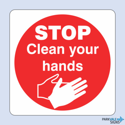 STOP Clean Your Hands Catering Sign