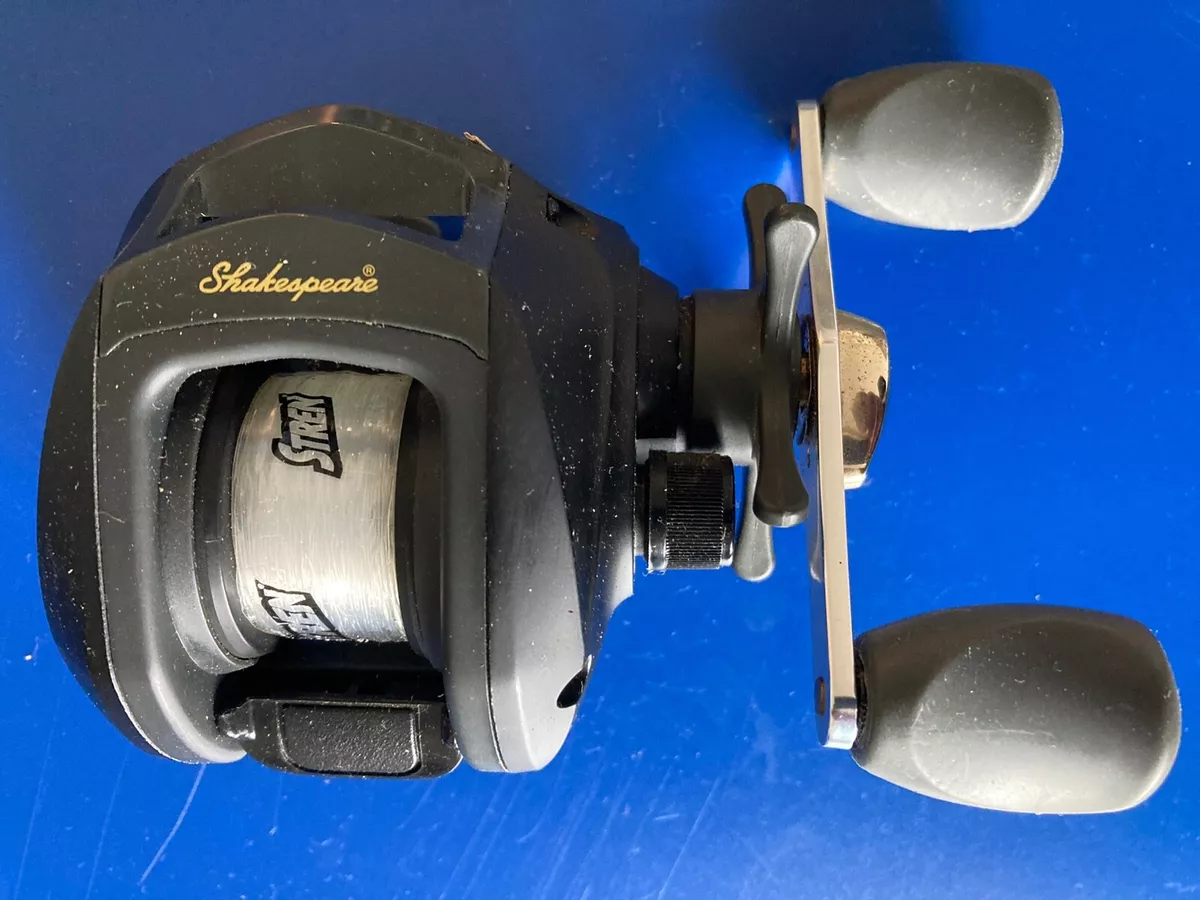 NEW SHAKESPEARE UGLYLPA LOW PROFILE BLACK BAITCASTER FISHING REEL 10 LINE  LOADED