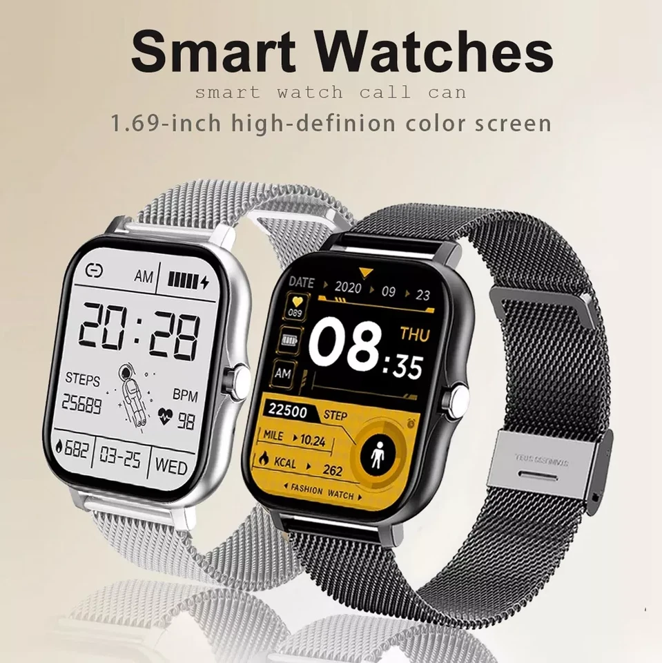 Smart Watches Men Women Waterproof Bluetooth Smartwatch for iPhone Samsung IOS - Image 3 of 4