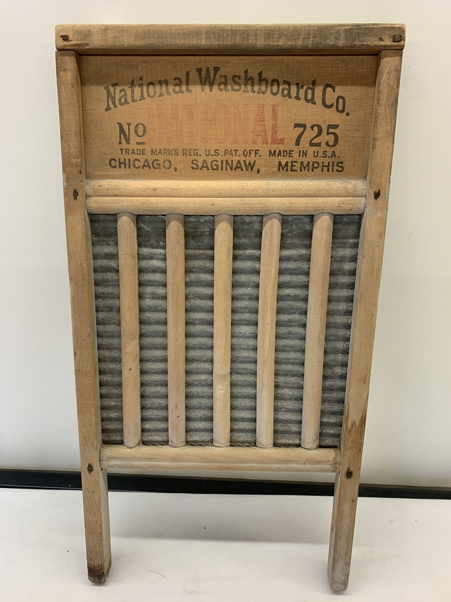 VINTAGE National Washboard Co No. 725 Wooden Washboard ~ Nice! | eBay