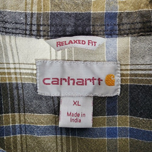 Carhartt Shirt Men's XL Plaid Button Down Relaxed Fit Workwear - Picture 7 of 8