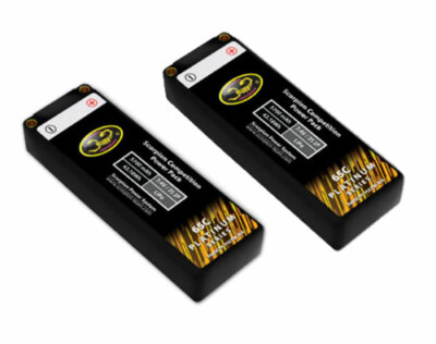 2 Pack 5700mAH 7.4V/2S 2P Hard Case LiPo Battery Power for RC Car Vehicles - 65C