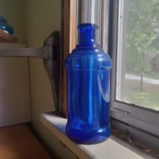COBALT BLUE QUART MASTER INK BOTTLE WITH POUR SPOUT LIP 1915 ERA
