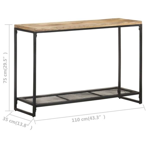 NNEVL Console Table 110x35x75 cm Solid Mango Wood - Picture 5 of 10