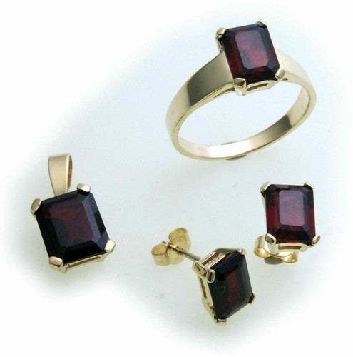 Neu Damen Anhänger Granat Gold 333 Granatschmuck made in germany Gelbgold - Picture 4 of 4