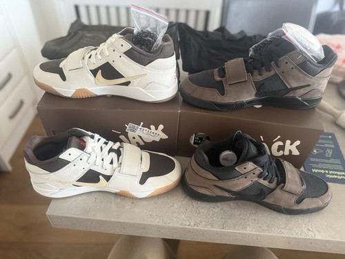 X2 JORDAN JUMPMAN JACK TR TRAVIS SCOTT DARK MOCHA UK 9 & JUPMAN JACK SAIL UK 9 - Picture 4 of 6