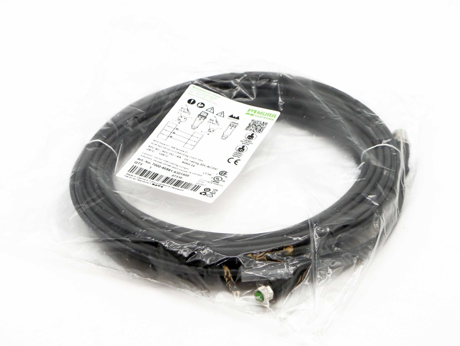 Murr Elektronik 7000-40561-6301500 M12 male 0° / M8 female 0° 15,0m -unused-
