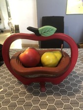 Corbeille À Fruit/ Dessous De Plat Vintage En Bois