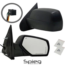 PAIR SIDE MIRROR for 2014-2018 SIERRA SILVERADO Power Fold Textured Puddle Lamp
