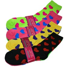 3-12 Pairs Women Girl Hearts Sports Cotton Casual Classic Crew Socks Size 9-11