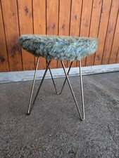 50s Vintage Seat Stool Loop Legs Stool Retro Pouffe Danish Mid Century 50s