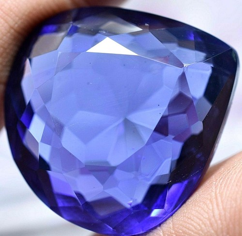 Lab Created 65.70 Ct Violet Blue Tanzanite GGL Certified Sparkling AAA+ Gem - Picture 6 of 7